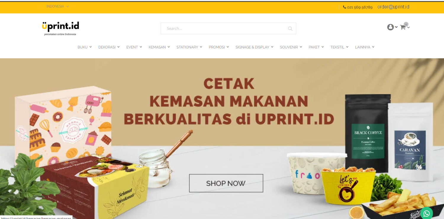 Tampilan Toko Online Print Shop: Berbagai Produk Yang Tersedia Untuk Dibeli.