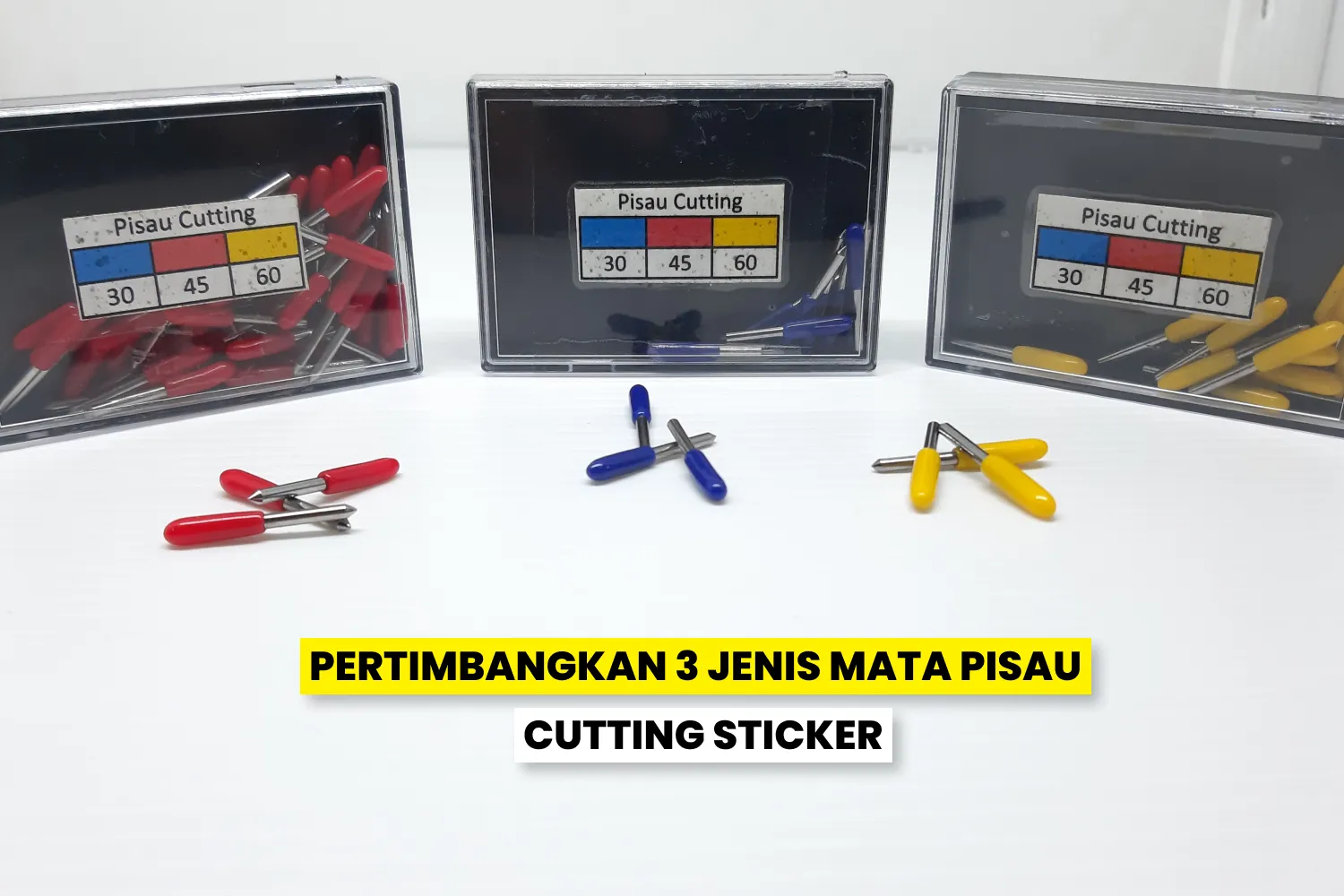 Jenis Mata Pisau 30, 45, 60 Derajat Mesin Cutting Sticker.