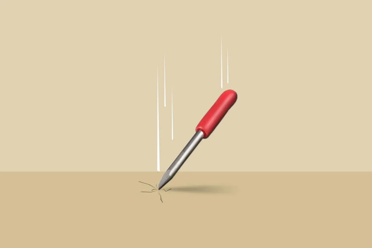Ilustrasi Pisau Cutting Jatuh.