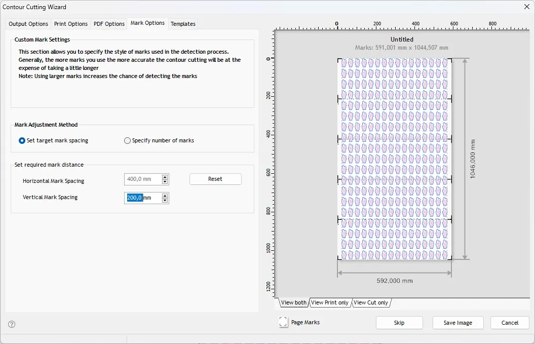 Contoh Set Target Mark Spacing