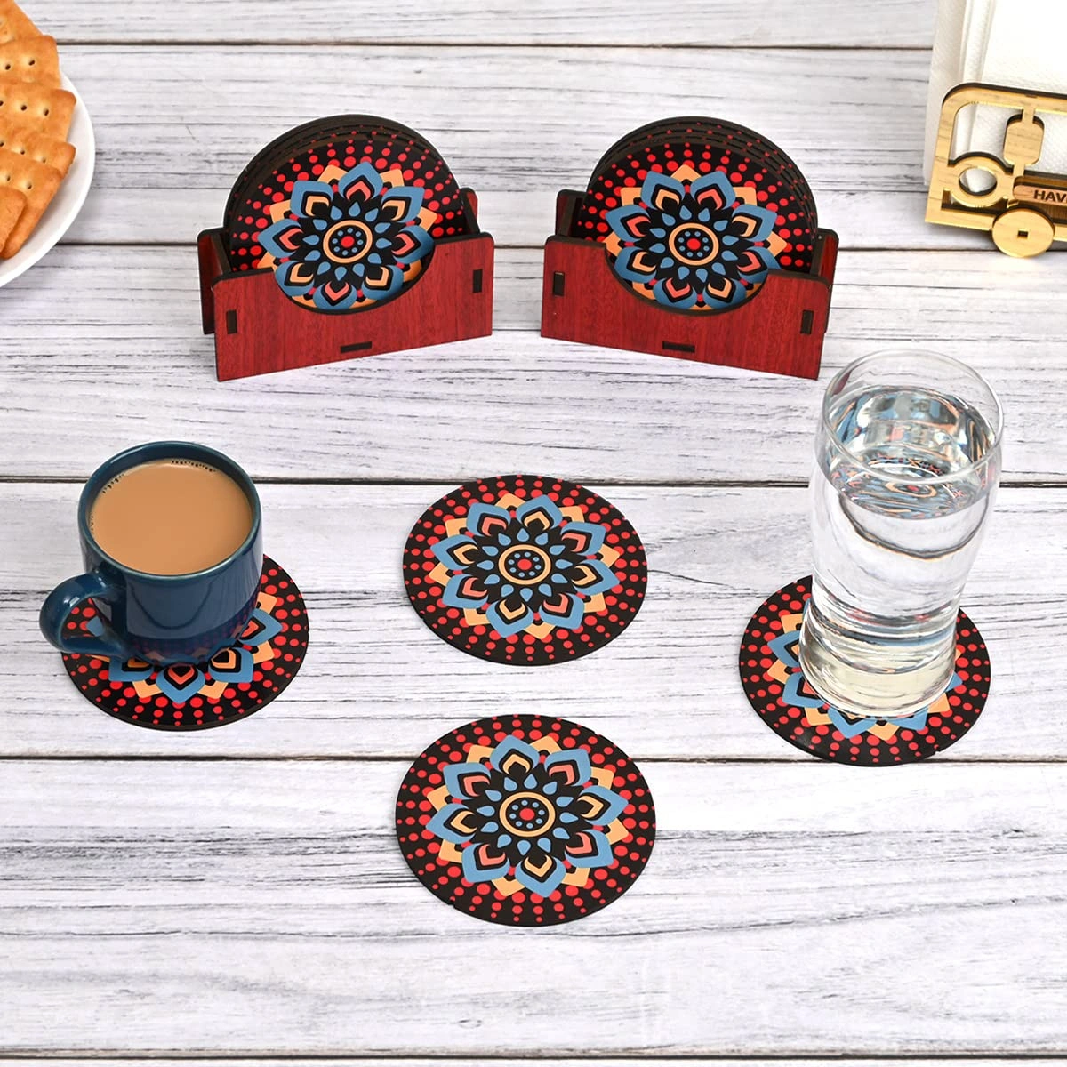 Coaster Dengan Desain Bunga Menarik, Digunakan Untuk Menjaga Meja Dari Cairan.
