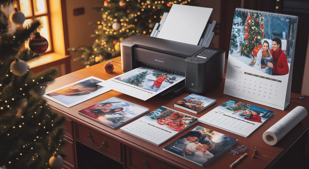 Kalender Bertema Natal, Dicetak Dengan Desain Kreatif Melalui Digital Printing.