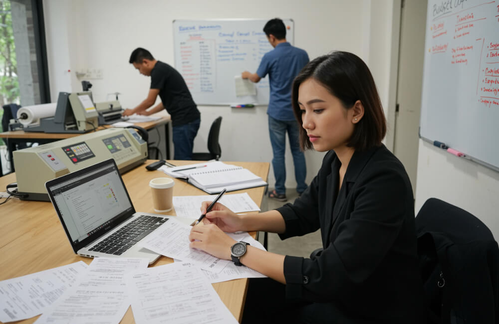 Rincian Biaya Operasional Awal Usaha Digital Printing.