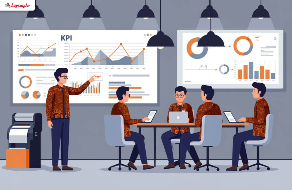 Ilustrasi Alur Penggunaan Data Kpi Dalam Bisnis Percetakan.