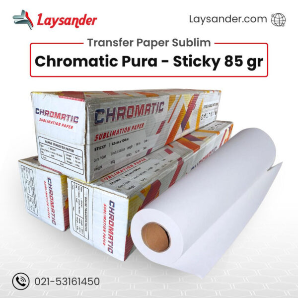 Transfer paper Pura Sticky 85 gr untuk cetak kain metode sublimasi berkualitas tinggi.