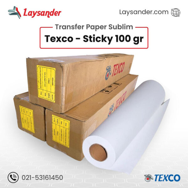 Texco Sticky Transfer Paper Sublim 100 gr dengan tekstur elastis dan daya rekat tinggi saat disentuh