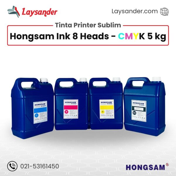 Tinta sublim Hongsam 8 Head CMYK 5kg untuk berbagai jenis printer sublimasi