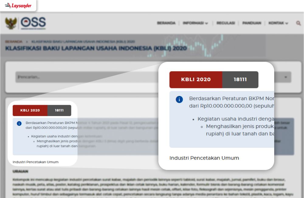 Contoh Kode Kbli Untuk Usaha Percetakan Seperti 18111.