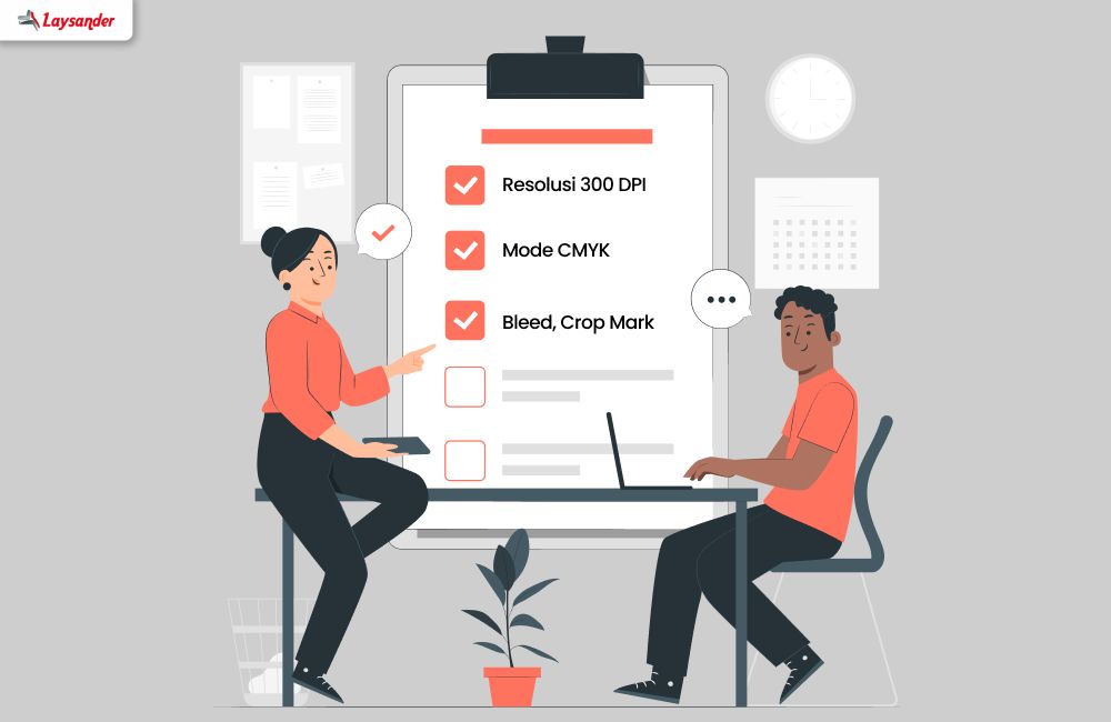 Checklist Persiapan File Cetak Digital Termasuk Resolusi 300 Dpi, Mode Cmyk, Bleed, Dan Crop Mark.
