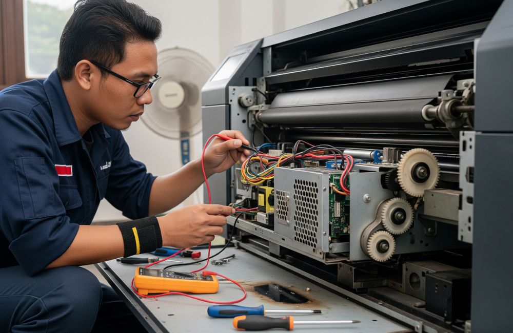 Gejala Kerusakan Mekanis Dan Kelistrikan Pada Mesin Printer Format Besar.