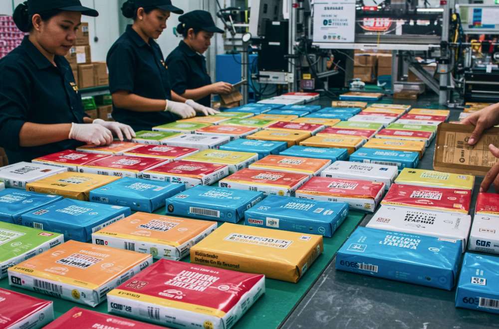Contoh Kemasan Produk Dengan Desain Berbeda-Beda, Menampilkan Nama Pelanggan, Kode Unik, Dan Visual Personal Sesuai Kampanye Pemasaran.