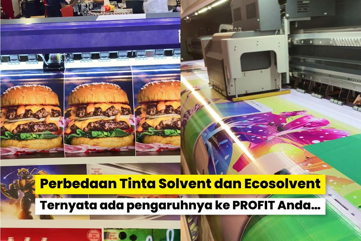 Mesin Digital Printing Mencetak Gambar Warna-Warni Dengan Tinta Solvent Dan Ecosolvent