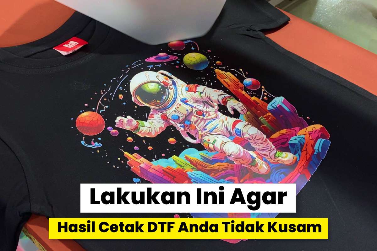 Hasil Sablon Dtf Dengan Warna Putih Yang Solid Dan Pekat Pada Kaos Berwarna Gelap
