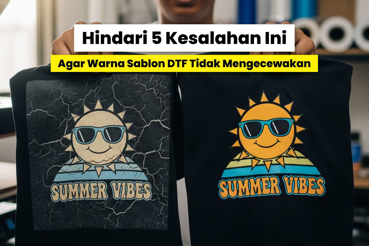 Perbandingan Sablon Dtf Pudar Dan Sablon Dtf Cerah Dengan Desain Summer Vibes