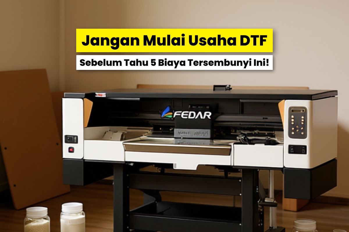 Mesin Printer Dtf Berukuran Besar Di Ruangan Kerja Untuk Usaha Sablon Rumahan.